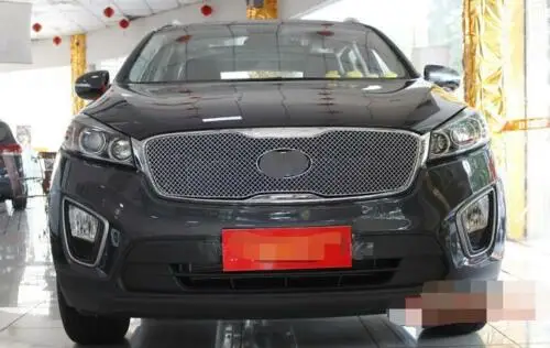 Для Kia Sorento сталь яркая сотовая Передняя Центральная решетка Накладка