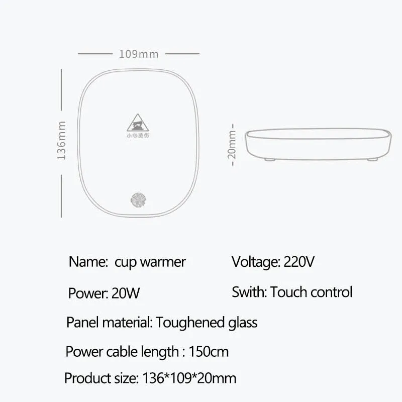 220V нагреватель чашки Кружка теплее смарт-чехол термостатический горячей Чай производители 3 Шестерни Отопление каботажное судно Настольный нагреватель для Кофе молока грелка для ног