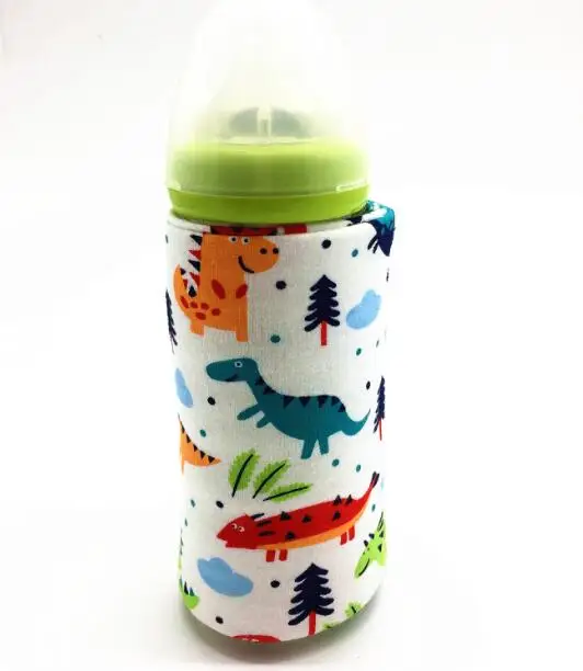 USB Детская Бутылочка для подогрева молока, сохраняющая тепло, на открытом воздухе, термостатическая бутылочка для кормления младенцев, Подогреваемая крышка, изоляционные пакеты, подогреватель пищи - Цвет: Серый