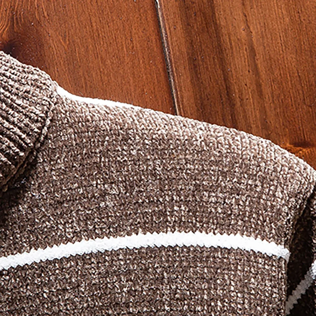 Men's New Autumn Winter Casual Long Sleeve Knitting Sweaters Tops Blouse Casual Tops Knitted Sweater Long Striped Malesweater