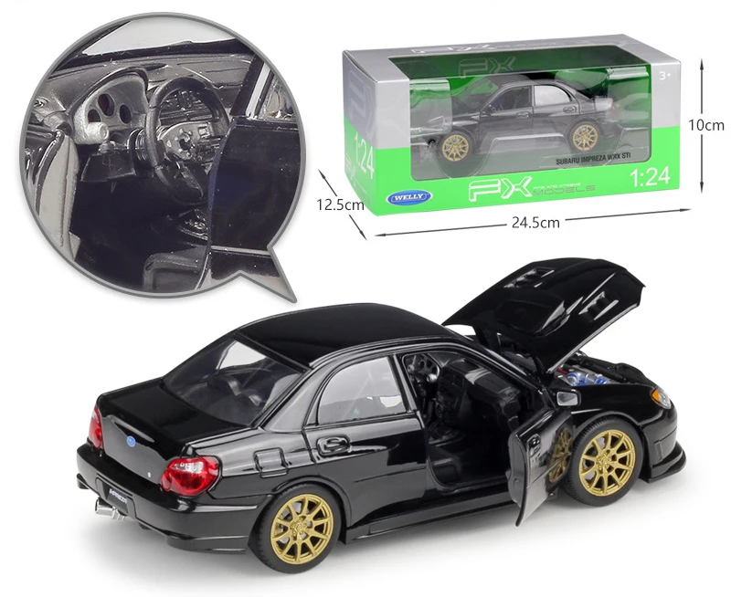 WELLY литой автомобиль 1:24 Масштаб SUBARU WRX STI симулятор Классическая Металлическая Модель автомобиля сплав игрушечный автомобиль спортивный автомобиль для детей подарочная коллекция