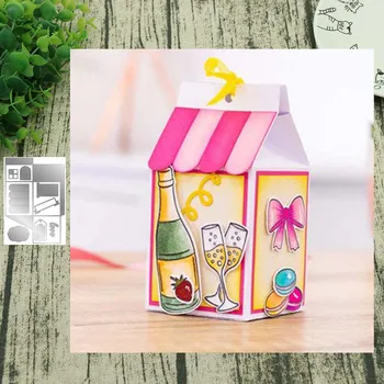 

Metal Cutting Dies Box house Scrapbooking Stencil Craft Cut Die For DIY Card Crafts Handmade