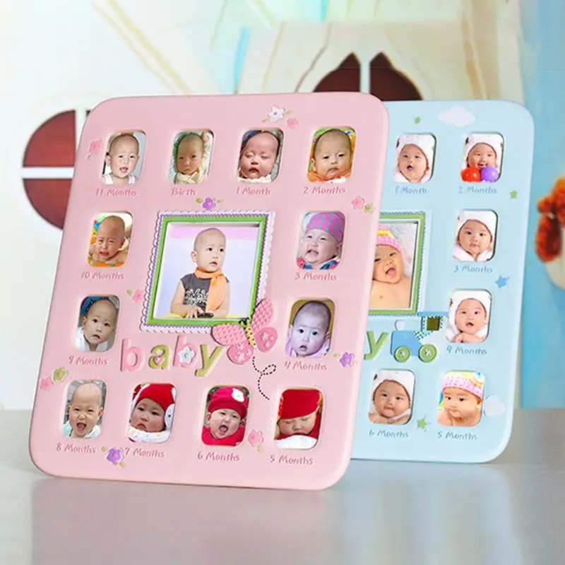 Ребенок от 1 до 12 месяцев год рамка для фотографий домашний декор новорожденные дети подарок на день рождения украшения E65D