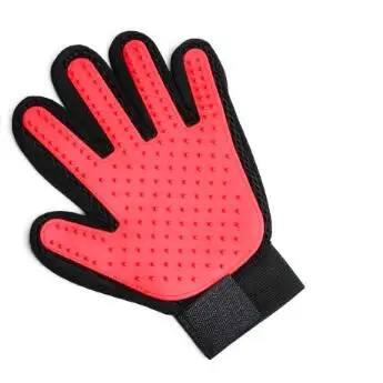 Red Right Pet Cat поводок-перчатка для собак Deshedding Щетка перчатка сенсорный мягкий Кот товары для красоты массаж спины мех мытье гребень щетка для чистки - Цвет: Red Right