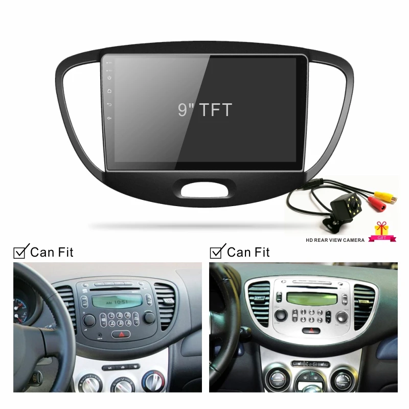 Dinpei Android 9,0 автомобильный Радио мультимедийный плеер для hyundai I10 2007-2013 gps Навигация стерео MP5 wifi carplay android авто