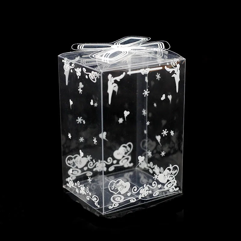 50pcs Transparent PVC Lace Love Print Storage Candy Dragee Box Wedding Flower Dessert Event Gift Package Bag Home Party Decor | Дом и сад