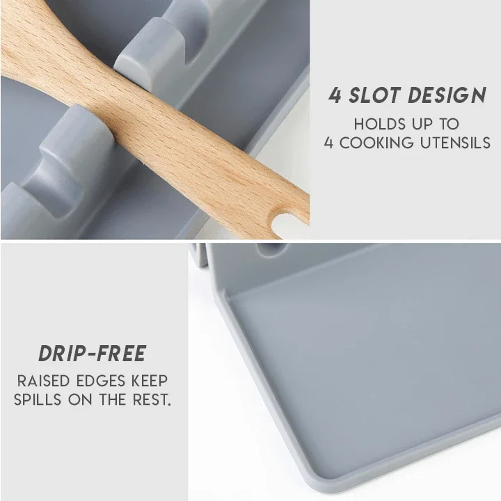 Kitchen Cooking Utensil Holder Silicone Utensil Rest Spoon Rest Utensil Spatula Holder Heat Resistant Cooking Tool Drop Ship