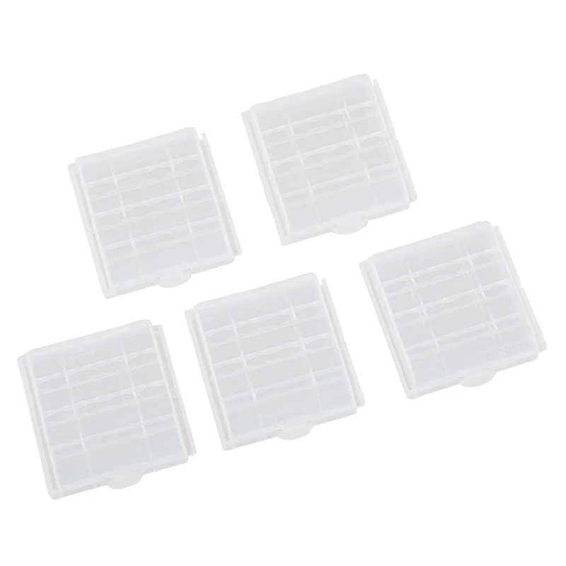 5x New Clear Plastic Battery Box Storage Case Cover Holder For AA AAA Batteries #8 5x New Clear Plastic Battery Box Storage Case Cover Holder For AA AAA Batteries #8