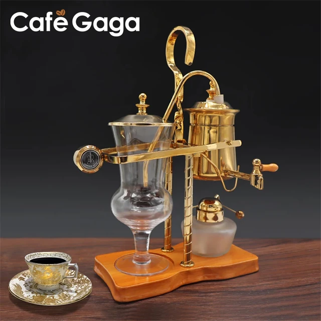 Belgian Syphon Coffee Maker Set, 4-Cup Vintage Luxury Royal Siphon