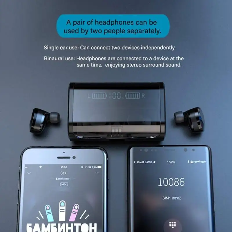 G06 TWS беспроводные наушники Bluetooth 5,0 наушники-вкладыши с шумоподавлением гарнитура с цифровым дисплеем чехол для зарядки высокоскоростной