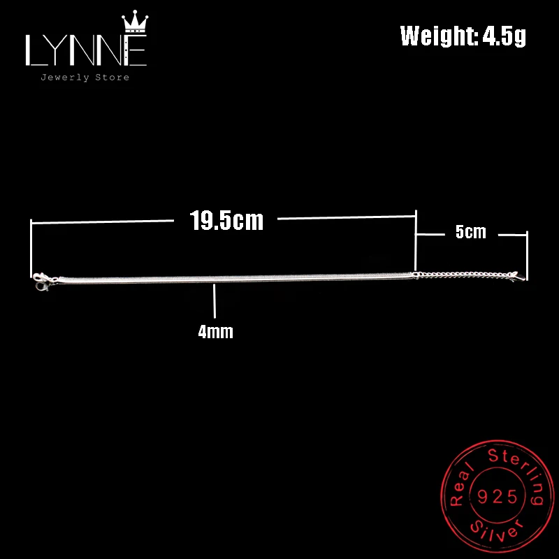 New Arrival Anklet 925 Sterling Ladies Silver Anklets Bracelet Flat Snake Chain For Women Foot Jewelry Barefoot Sandals Anklets