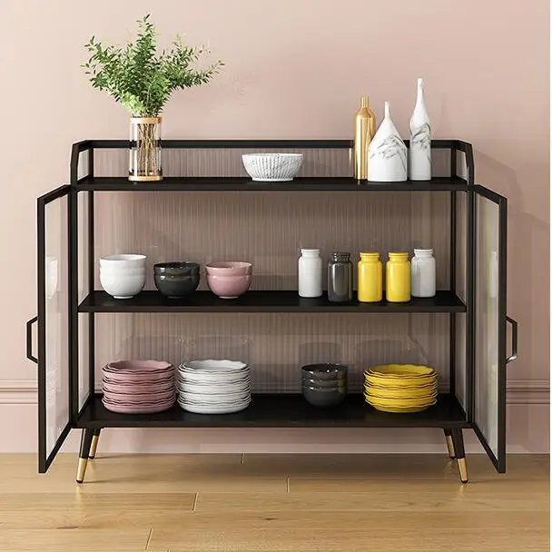 Glass side cabinet Nordic restaurant kitchen porch storage cabinet tea cupboard