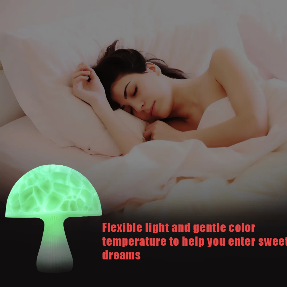 3D Printed Mushroom Light Table Lamp as moon lamps Night With Remote Change Touch usb Colorful Decor Creative Gift Home Xmas