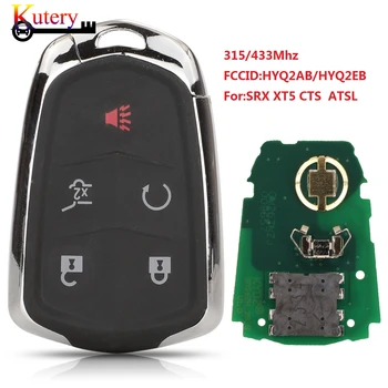 

Kutery ID46 315/433Mhz 5Buttons Smart Remote Key Fob for Cadillac SRX XT5 CTS ATSL FCCID:HYQ2AB/HYQ2EB