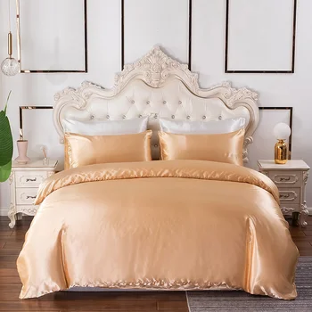 

Luxury Bedding Set Satin Imitation silk Duvet Cover Pillowcase Bed Sheet Comforter Bedding Sets Twin Single Queen King Size Bed