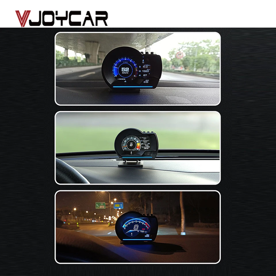 Vjoycar V60 новейший бортовой компьютер HUD OBD2 Head Up Display GPS Спидометр 9 интерфейсный