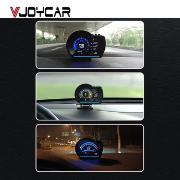 Vjoycar V60 Newest On-board Computer HUD OBD2 Head Up Display GPS Speedometer 9 interface display Turbo Coolant Temp OBD Scanner vjoycar obd smart digital meter head up display hd car hud obd2 on board diagnostic digital display speedometer rpm tacho fuel