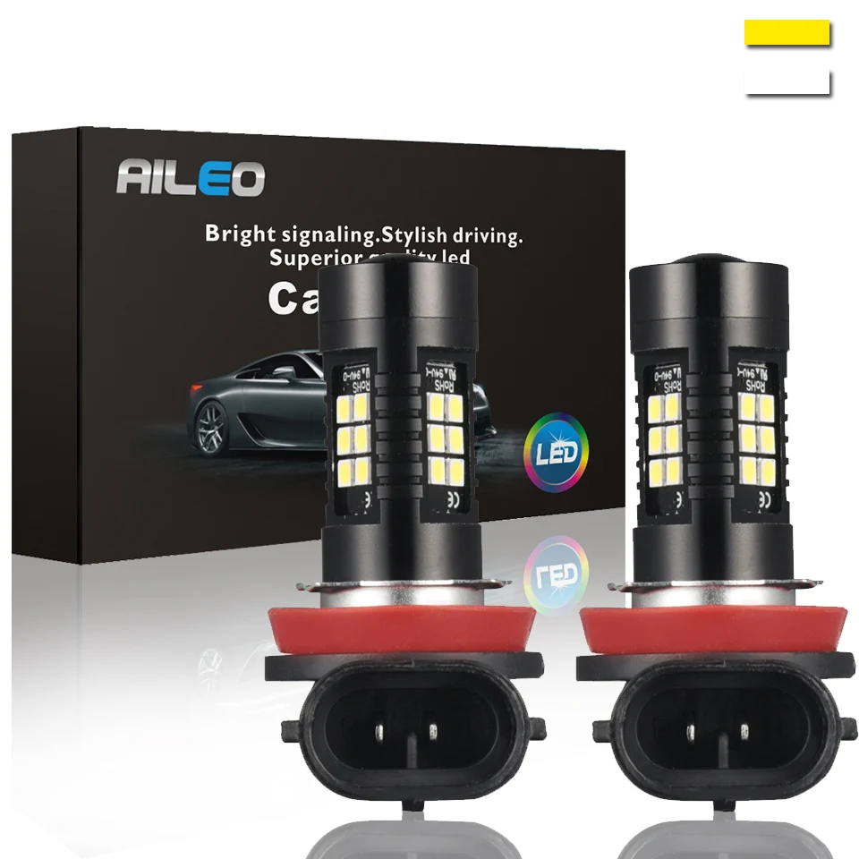 Светодиодная лампа AILEO H8 H11 светодиодная H9 HB3 9006 9005 SMD светильник s 1200лм 6000 К 12 В