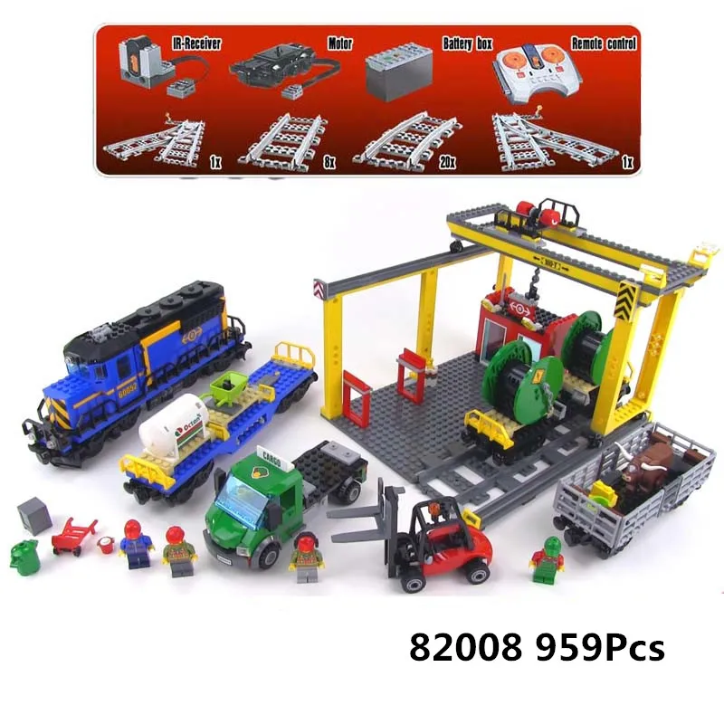 

QUEEN 82008(02008) 959PCS compatible 60052 robot train with track toy Building Bricks Blocks educational toys boy Birthday Gift