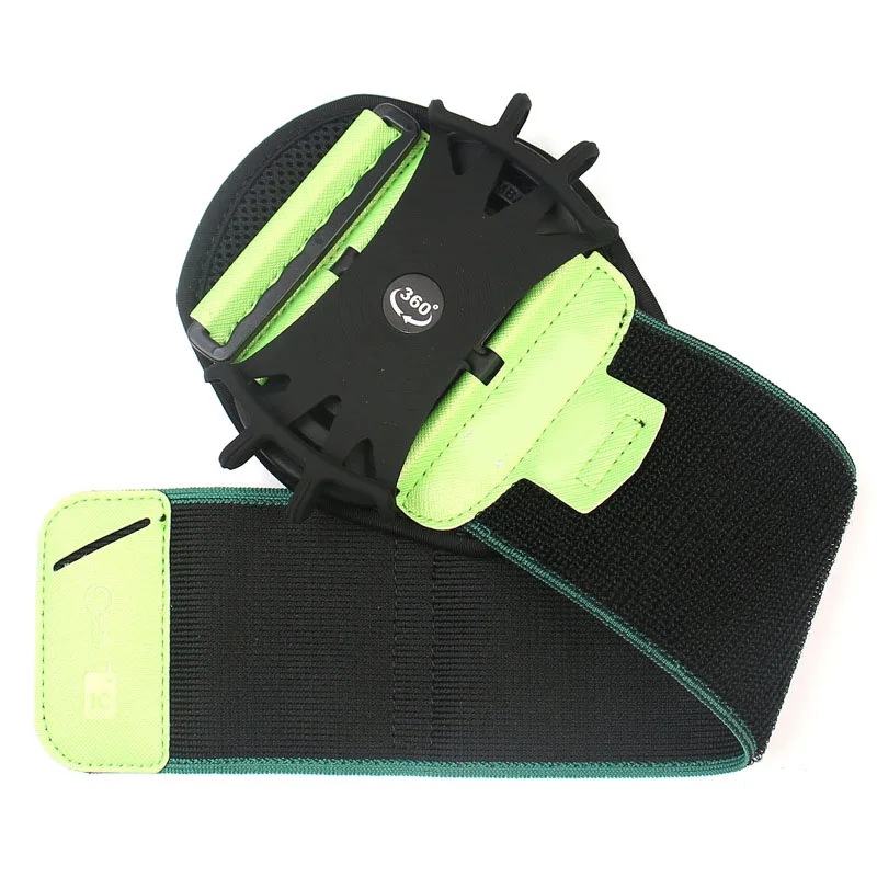 Green non-detachable Универсальный Дышащий вращающийся спортивный браслет для спортзала и бега, браслет для мобильного телефона PUO88 - Цвет: Green non-detachable