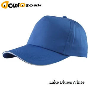 lake blue and white Горячая бейсбольная кепка под заказ Кепка-бейсболка крепежная лента Регулируемый головной убор логотип на заказ Печать текстовое изображение персонализировать 10 шт./партия - Цвет: lake blue and white