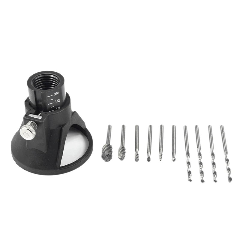 

BMBY-11Pcs Electric Grinder Locator Set Drill Carving Bits Rotary Power Drill Dedicated Locator HSS Wood Milling Burrs Drill Bit