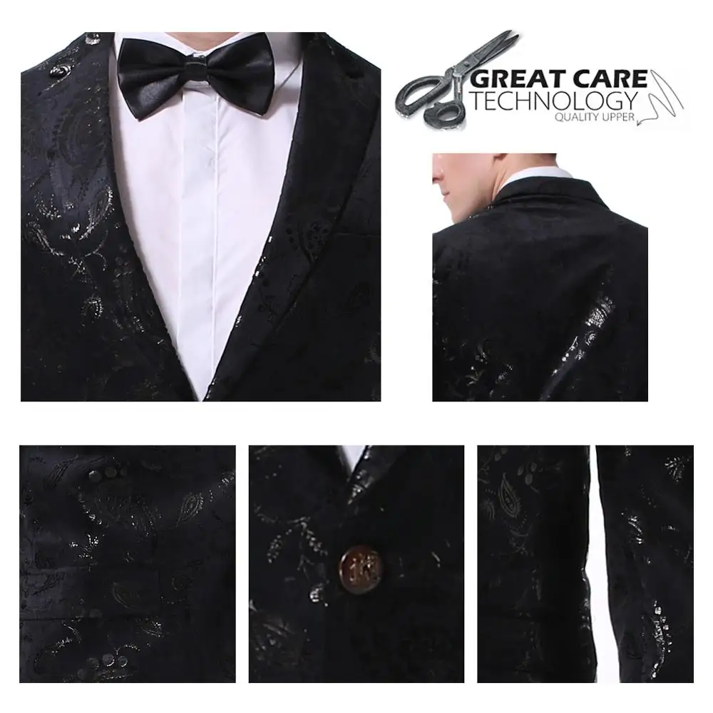 Мужской пиджак с отложным воротником и цветочным принтом|Костюмные пиджаки| |