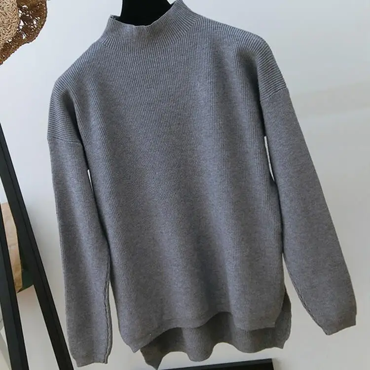 

Autumn Winter Thick Sweater Pullovers Solid Women Long Sleeve Casual Warm Turtleneck Sweater Female Knit Jumpers Top