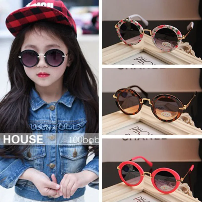 Vintage Kids Children's Stylish Retro Round Sunglasses Eyewear Lovely Girls Boys Sun Glasses Goggles ANTI-UV Shades UV400