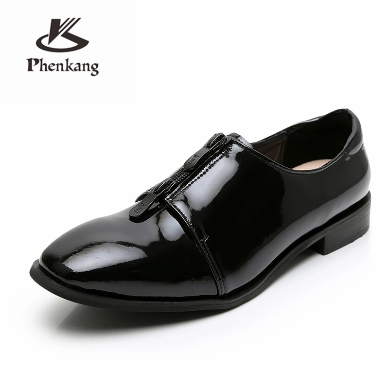 

Genuine leather women brogue casual shoes designer vintage lady flats shoes handmade oxford shoes for women black brown