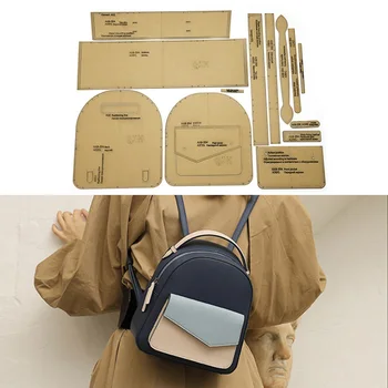 

DIY Leather Backbag Kraft Paper Mold Leather Shoulder Bag Acrylic Template Handmade Leather Bag Sewing Stencils Supplies