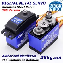 Caixa de metal para veículos rc com rotação contínua, SPT5535LV-360, 35kg, caixa de engrenagem padrão digital servo 360, rotação para rc braço