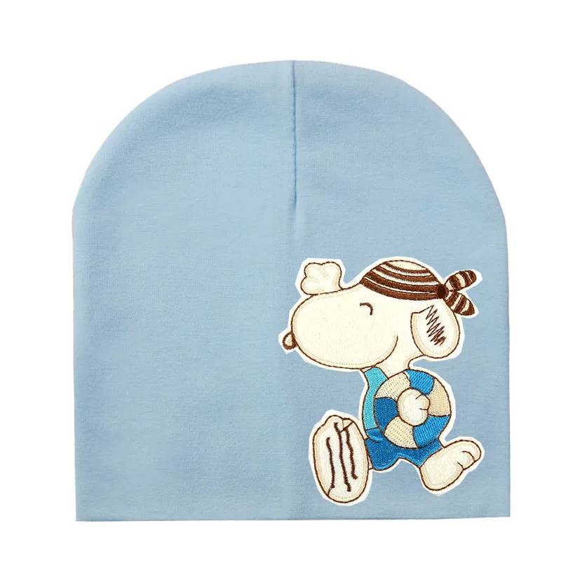 Шапка для маленьких мальчиков и девочек с мультяшной вышивкой, шапки для малышей, Младенческая шапочка, шапка на весну, осень, зиму, детские шапки для новорожденных, детская шапочка - Цвет: 1