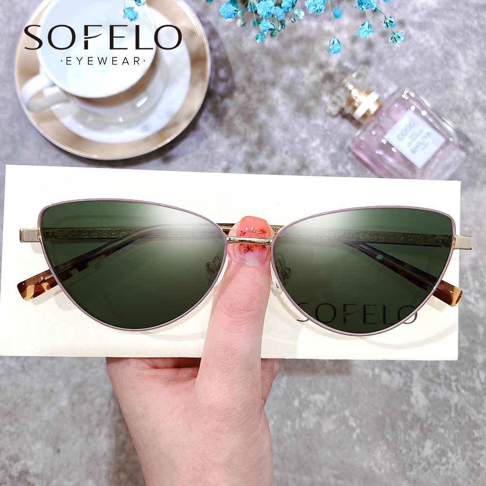 Progressive Prescription Sunglasses Women Polarized Cat Eye Optical Multifocal Sun Glasses For
