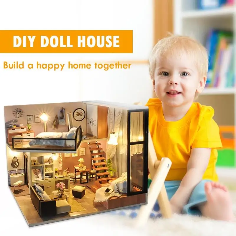 Кукольный дом мебель Diy Миниатюрный 3D Деревянный Miniaturas кукольный домик игрушки для детей подарки на день рождения Каса дневник котенка