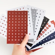 Yoofun simplismo adesivo & bloco de memorando conjunto gravável redondo marca números letras journaling planejador decorativo adesivos papelaria