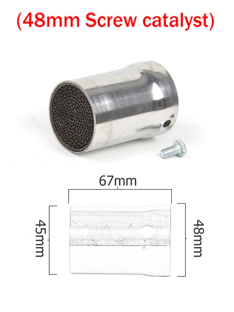 Universal Motorcycle 48MM Front Mid End Catalyst DB Killer for Motorcycle Exhaust Muffler Silencer