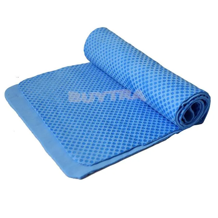 2016 New Popoular Exercise Sweat  Ice Cold Towel PVA 80 x 17cm Chilly Pad Cooling Blue Towel  for All Sports