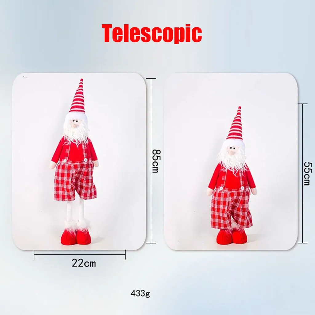 Electric Christmas Santa Claus Music Doll Plaid Father Christmas Snowman Electronic Musical Toys For Kids New Year Xmas Gifts