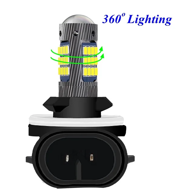 2Pcs H1 H3 H11 H8 9006 HB4 881 880 H27 2016 LED Bulbs Auto Anti Fog Lamps Car Driving Running Light Foglamps 6000K White 12V 24V 5