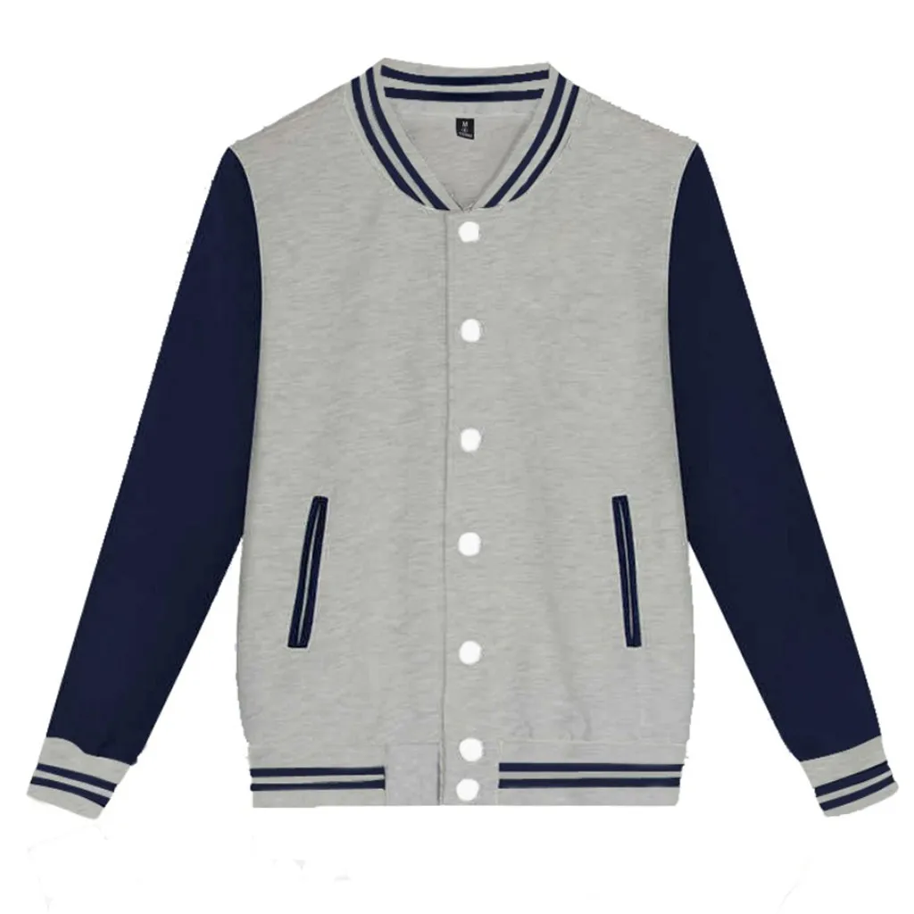 

Fashion Men's Autumn New Fashion Solid Color Casual Stand Collar Sweater Baseball Jackets Casual Thin High Quality Size 9.2