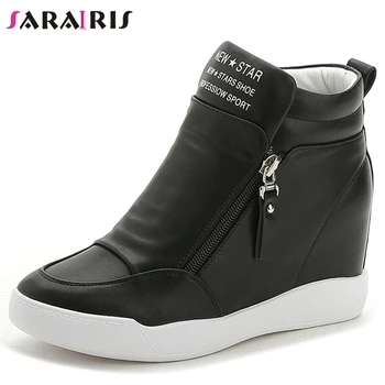 

SaraIris Leisure Office Female Increasing Height Solid Zipper Round Toe Flats Casual Fashion Spring Flats Women Shoes Woman