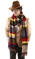 Dr Doctor Who – écharpe de luxe à rayures, en tricot, de taille 4ème 12 pouces, chaude et douce, pour Costume de Cosplay, 365cm x 23cm et 200cm x 16cm 
