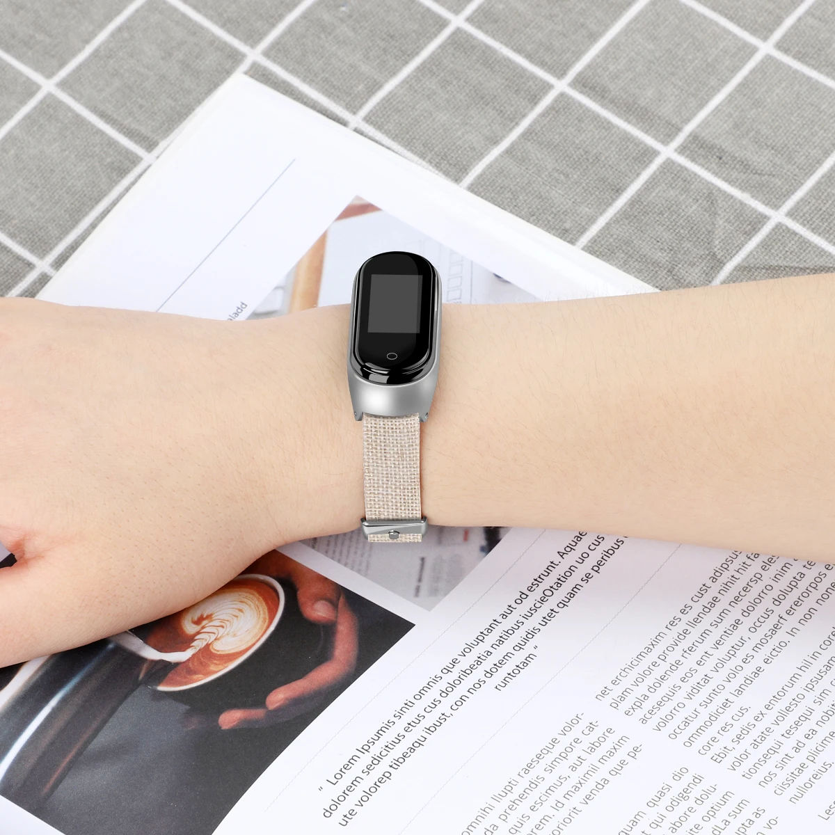 Для Xiaomi mi Band 4 браслет Мягкий Холст Материал рама из нержавеющей стали сменный ремешок для mi Band 3 ремешок