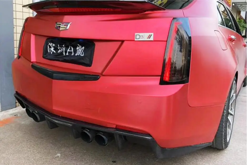 Углеродное волокно задний бампер спойлер, диффузор Крышка для Cadillac ATS ATS-L
