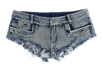 

Micro Denim Shorts with Low Waist Sexy Mini Skinny Jeans Woman Night Club Wear Cotton Women's Shorts Holes Tassel Short Femme