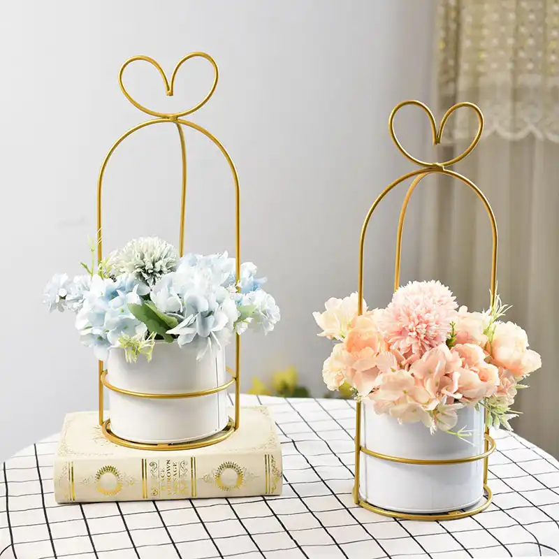 geometric flower girl basket