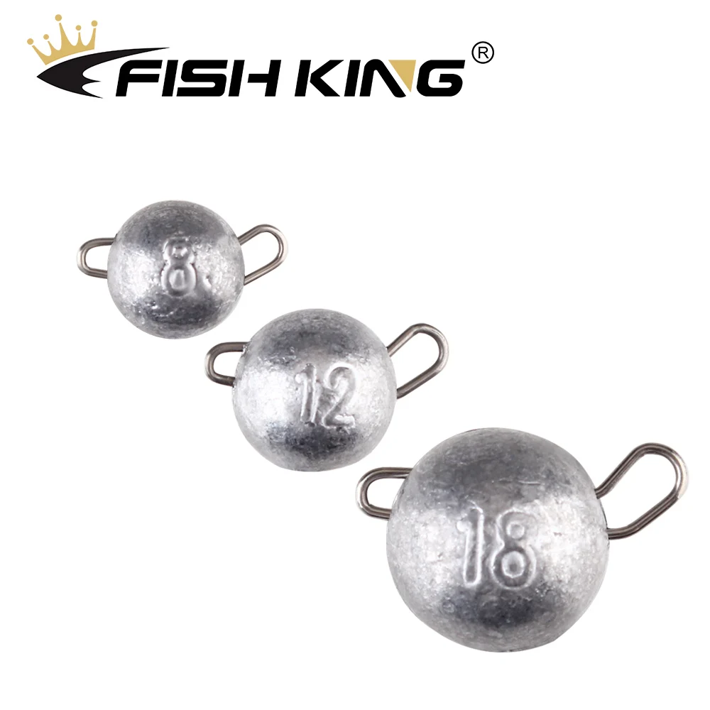 FISH KING Aggravated Fishing Hook Fishing Sinker Fishing Accessories Jig  Head Bullet Weights Soft Lure Group 6g-18g