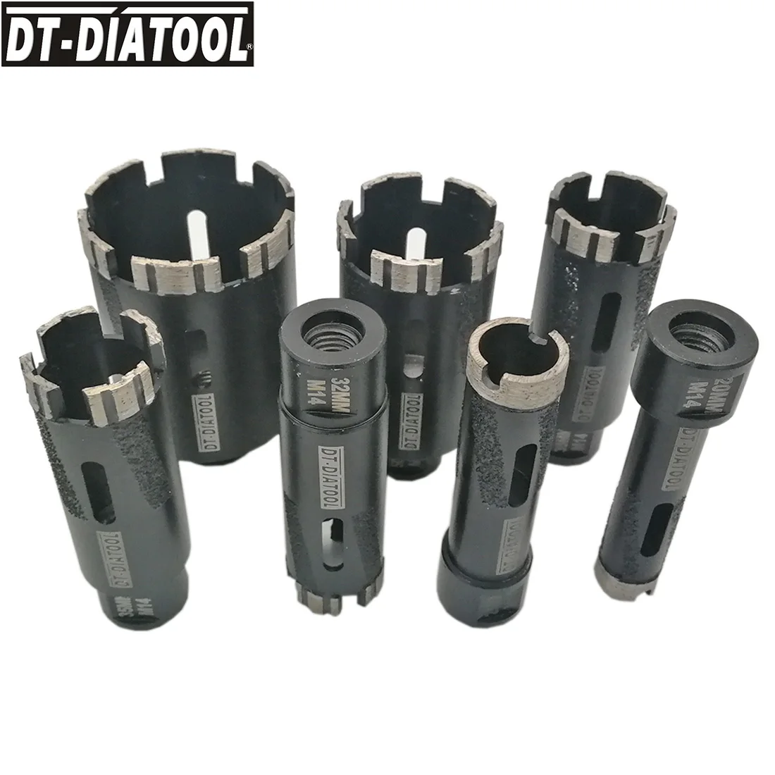 DT-DIATOOL 1pc M14 Thread Laser Welded Dry Diamond Hole Saw Dry Drilling Core Bits for Drilling Hard Granite Marble Stone