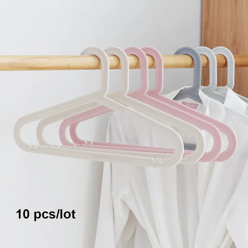 

10 pcs/lot Household Plastic Clothes Hangers light Aeamless Clothes Hanger Storage Outdoor Bedroom Living Room,41.5 x 23.5cm